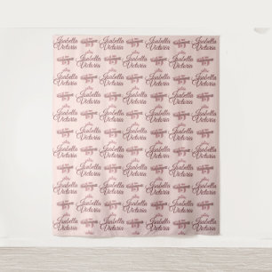 Quinceanera-Roségold-Hintergrund Step and Repeat Wandteppich