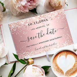 Quinceañera rot-rosa Glitzern glamourös Save The Date