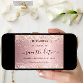 Quinceañera rot-rosa Glitzern glamourös Save The Date