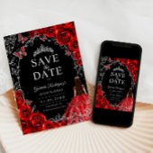 Quinceanera Rot Silber Schwarz Save The Date