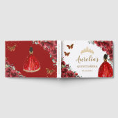 QUINCEAÑERA Rote Rose Blüte Braun Prinzessin Dress Gästebuch (Voll)