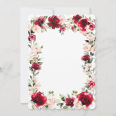 Quinceanera Rote Rose Pink Peony Floral Einladung (Rückseite)