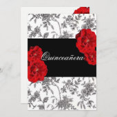 Quinceanera, Rote Rosen Einladung / 16 . Geburtsta (Vorne/Hinten)