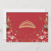 Quinceañera Rote Rosen Foto Einladung (Rückseite)