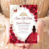 Quinceanera-Rote-Rosen-Kleid-Gold