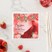 Quinceañera Rotes Got und Blume Serviette (Beispiel)