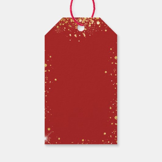 Quinceanera Rotgoldballons vielen Dank Geschenkanhänger (Rückseite)