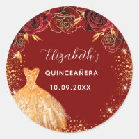Quinceanera Rotgoldkleid Name glasig