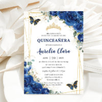 Quinceañera Royal Blue Floral Butterfells Geburtst