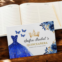 Quinceañera Royal Blue Gold Princess Butterfliegen