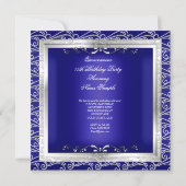 Quinceanera Royal Blue Silver Tiara Eiffelturm 2 Einladung (Rückseite)