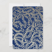 Quinceanera Royal Blue und Gold Princess Monogram Einladung (Rückseite)