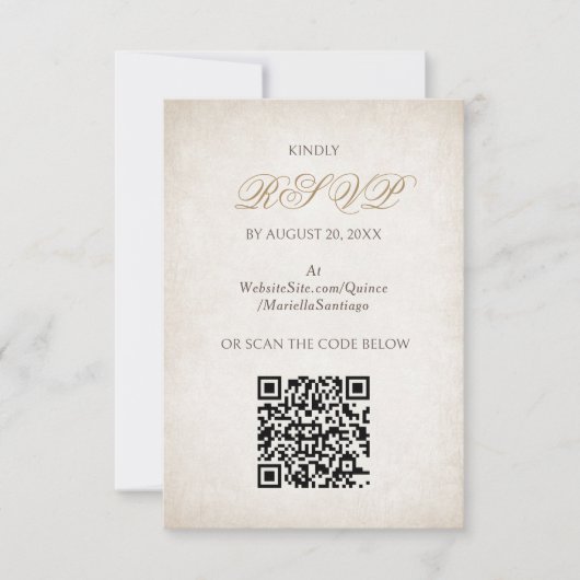 Quinceanera RSVP Karte (Vorderseite)