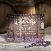 Quinceanera Rustic Lavender Blume & Lantern Einladung