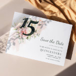 Quinceanera Rustikale Flora 15. Geburtstag Save The Date<br><div class="desc">Niedliche moderne und elegante Quinceañera Geburtstagsparty Ankündigung Datum freihalten. Rustikal florenrosa Blume Design. Die Vorlage, die leicht bearbeitet werden kann, und der Text wird durch Klicken auf die Schaltfläche "Personalisieren" durch Ihre eigenen Daten ersetzt. Für weitere Anpassungen klicken Sie bitte auf den Link "Weitere Anpassungen vornehmen" und verwenden Sie unser...</div>