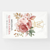 Quinceanera Rustikale Flora 15. Geburtstag Willkom Banner (Horizontal)