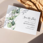 Quinceanera Rustikaler Eukalyptus 15. Geburtstag Save The Date<br><div class="desc">Niedliche moderne und elegante Quinceañera Geburtstagsparty Ankündigung Datum freihalten. Rustikale grüne eukalyptus Blume Design. Für weitere Anpassungen klicken Sie bitte auf den Link "Weitere Anpassungen vornehmen" und verwenden Sie unser Designwerkzeug, um diese Vorlage zu ändern. TIPP: Karo der anderen Geburtstagsartikel in dieser Sammlung unten. Wir haben in dieser Kollektion Artikel...</div>