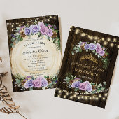 Quinceañera Rustikaler Lila Blumenwald Einladung