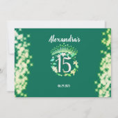 Quinceanera Sage Green Elegantes Princess Foto Dankeskarte (Rückseite)