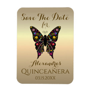 Quinceanera Save The Date 15. Geburtstag Schmetter Magnet