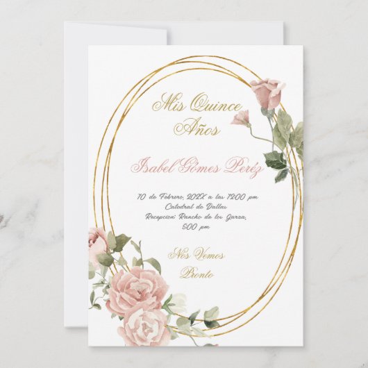 Quinceanera Save the Date auf Spanisch (Vorderseite)