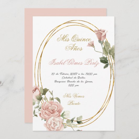 Quinceanera Save the Date auf Spanisch (Vorne/Hinten)