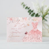 Quinceanera Save the Date Blush Pink Dress (Stehend Vorderseite)