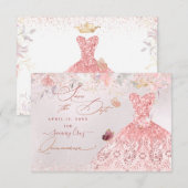 Quinceanera Save the Date Blush Pink Dress (Vorne/Hinten)