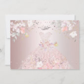 Quinceanera Save the Date Blush Rose Platterbsen Einladung (Rückseite)