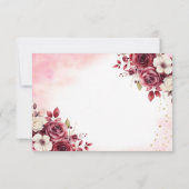 Quinceanera Save the Date Floral Burgund (Rückseite)