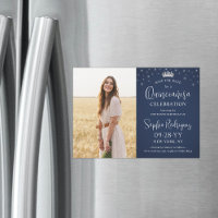 Quinceañera Save the Date Foto & Sterne Navy Blau