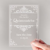 Quinceañera - Save the Date  Light Blue Elegant Acryleinladungen