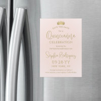Quinceañera Save the Date Rosa Hauch & Goldene Kro