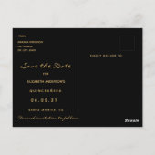 Quinceanera Save the Date tropischer Goldstar Postkarte (Rückseite)