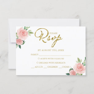 Quinceanera-Schamrot-Blumen-Antwortkarte