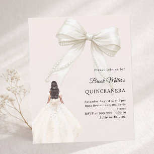 Quinceanera-Schleife Elfenbein-Kleid roségoldene E
