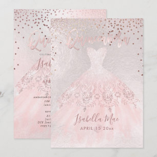 Quinceanera-Schloss Kleid+Konfetti-Irideszent Hint Einladung