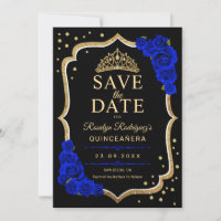 Quinceañera Schwarz Gold Königlich Blau