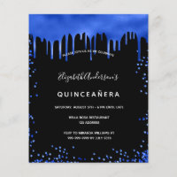Quinceanera schwarz königsblau Einladung zum Haush