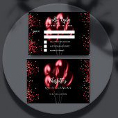 Quinceanera schwarz rote Ballons Antwort RSVP Kart