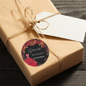 Quinceanera schwarz rote Kleidung Blumen Gracias Runder Aufkleber