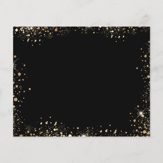 Quinceanera Schwarzgoldkleid Budget Save the Date (Rückseite)