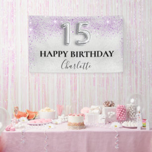 Quinceanera Silber-Lavendel Banner