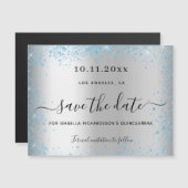 Quinceanera silberblau speichern Sie die Datums-Ma Magnetkarte (Vorne/Hinten)