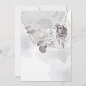 Quinceañera Silbergraugold extravagant Tiara & Gow Einladung (Rückseite)