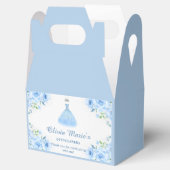 Quinceanera Silver Blue Floral Gown Geschenkschachtel (Geöffnet)