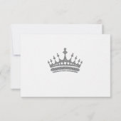 Quinceanera Silver Blue Floral Gown RSVP Karte (Rückseite)