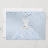 Quinceanera Silver Blue Quinceanera Dress Einladung (Rückseite)