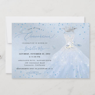 Quinceanera Silver Blue Quinceanera Dress Einladung