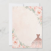 Quinceañera Silver Blush Princess Dress Einladung (Rückseite)